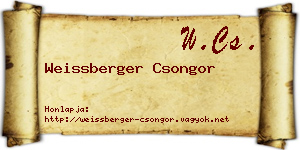 Weissberger Csongor névjegykártya